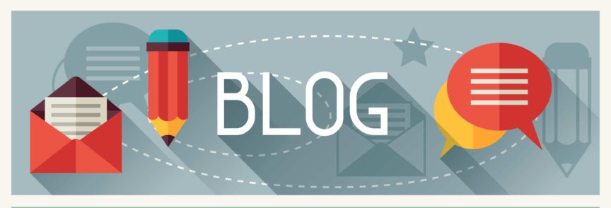 Media and banners set design with blog icons