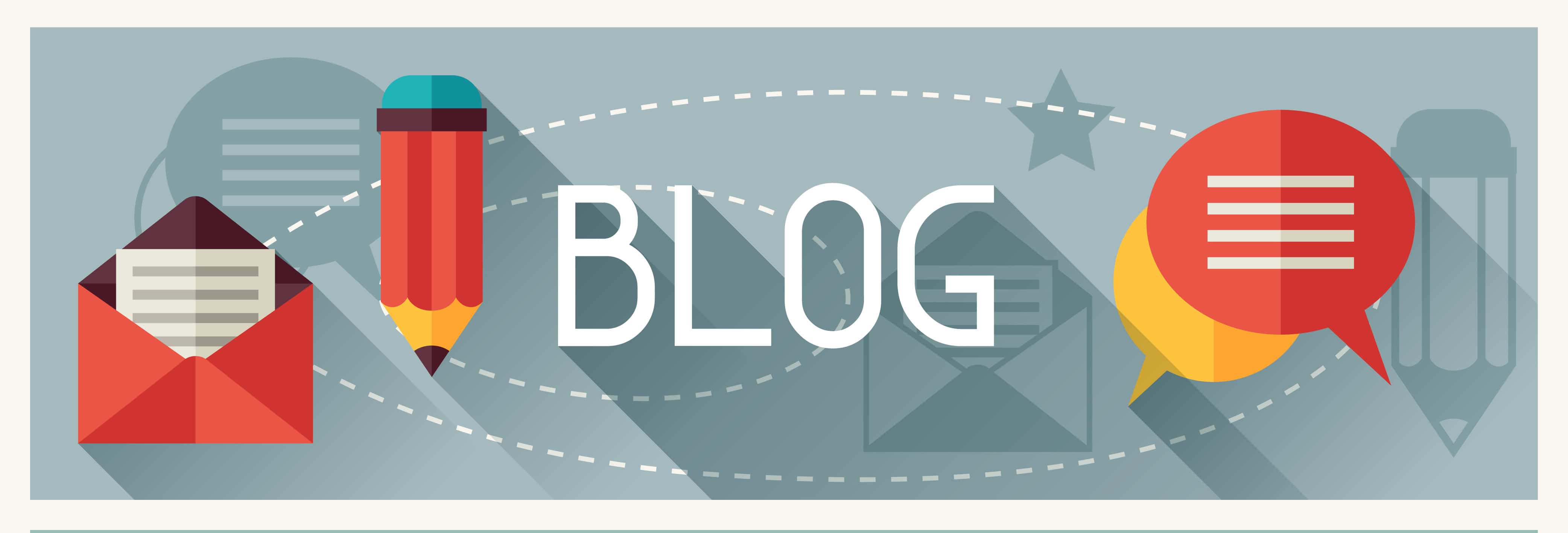 Media and banners set design with blog icons